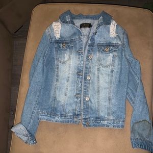 distressed jean jacket